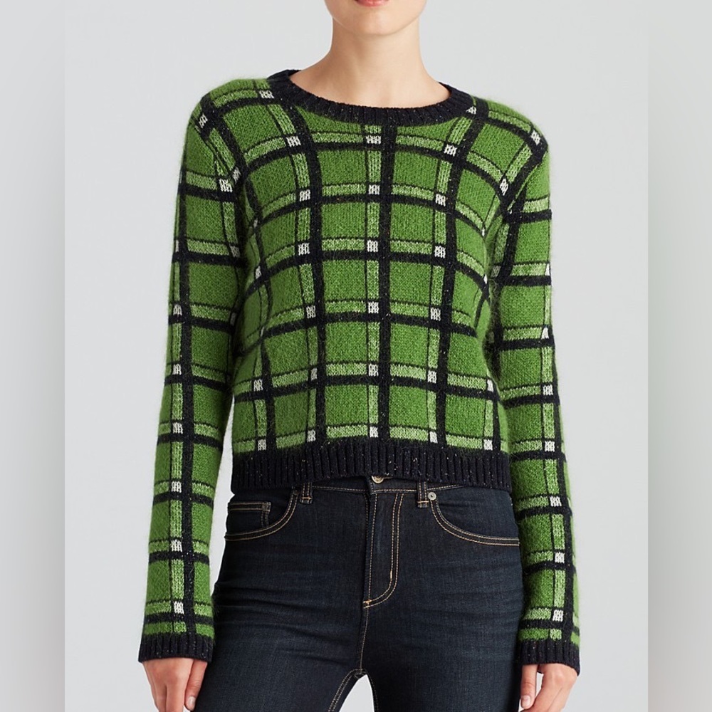 Marc Jacobs Prudence Reversible Sweater Plaid Green M